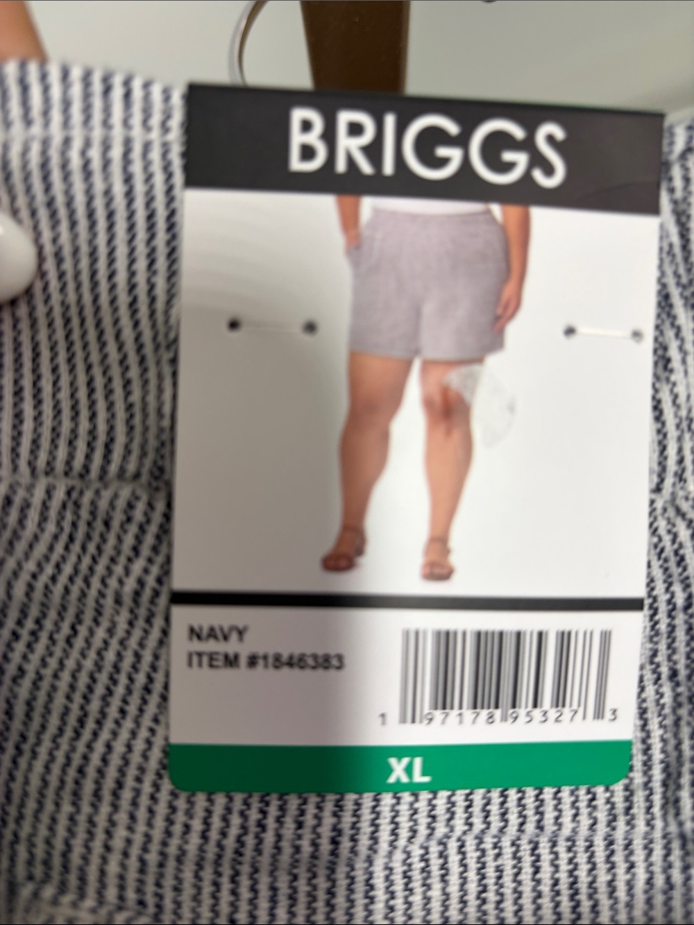 Briggs New York Navy and White Striped Shorts